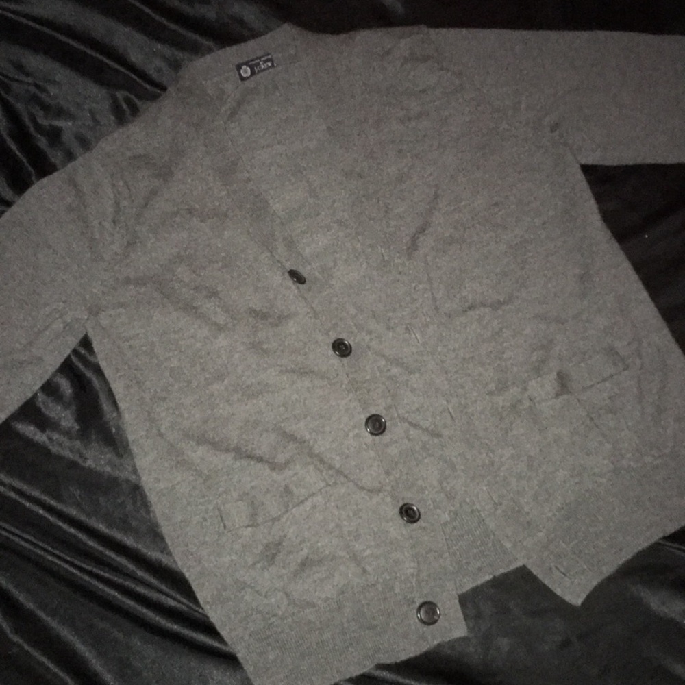 J crew gray cardigan